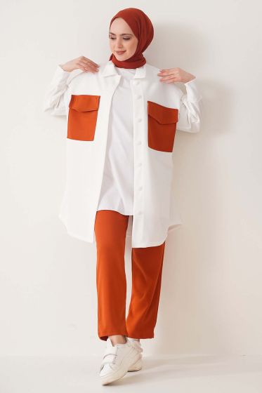 Çift Cep Düğmeli Kiremit İkili Takım - ÇOK SATANLAR