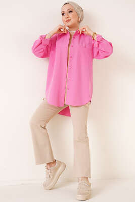 Çift Cep Gömlek Pembe - Gömlek