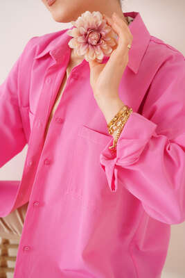 Çift Cep Gömlek Pembe - Gömlek
