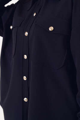 Çift Cep Kapaklı İkili Takım Siyah - İKİLİ TAKIM