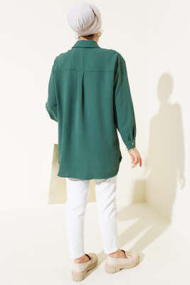 Çift Cepli Ayrobin Gömlek Çimen Yeşili - Gömlek