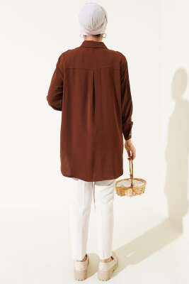 Çift Cepli Ayrobin Gömlek Kahve - Gömlek