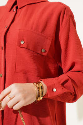 Çift Cepli Ayrobin Gömlek Kiremit - Gömlek