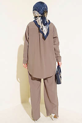 Çift Cepli Basic İkili Takım Bej - İkili Takım