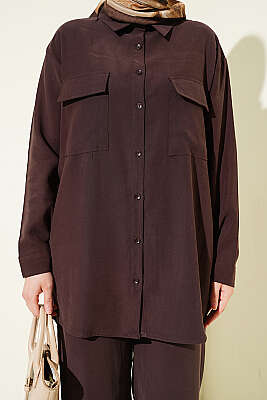 Çift Cepli Basic İkili Takım Kahve - İkili Takım