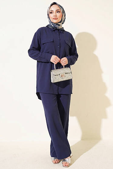 Çift Cepli Basic İkili Takım Lacivert - İkili Takım