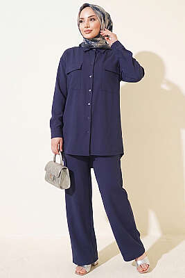 Çift Cepli Basic İkili Takım Lacivert - İkili Takım