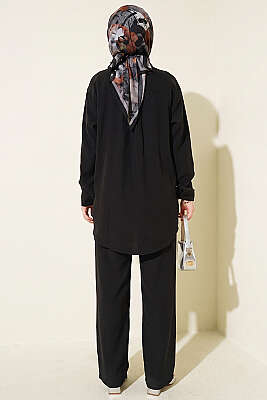 Çift Cepli Basic İkili Takım Siyah - İkili Takım