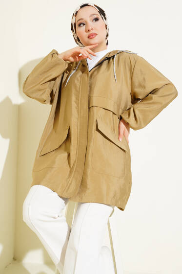 Çift Cepli Gizli Fermuarlı Kap Altuni - Dış Giyim&Mont