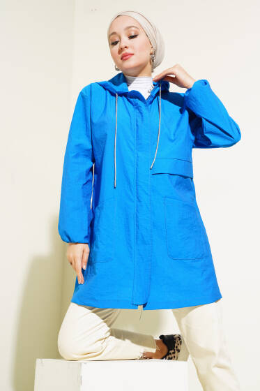 Çift Cepli Gizli Fermuarlı Kap Saks - Dış Giyim&Mont