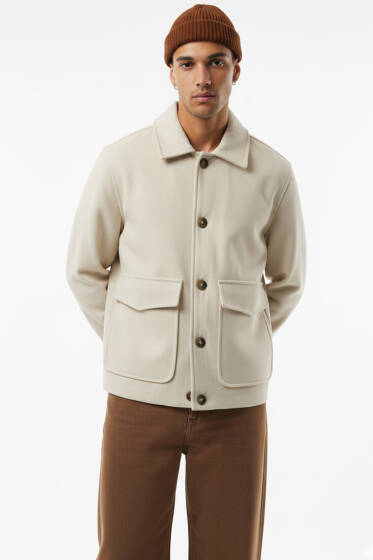Çift Cepli Kaşe Ceket Taş - Erkek Ceket