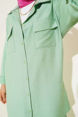 Çift Cepli Keten Ayrobin Takım Mint Yeşili - İKİLİ TAKIM