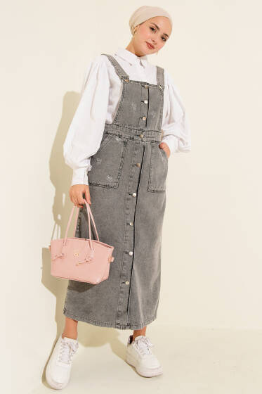 Çift Cepli Kot Askılı Slopet Füme - Tulum & Slopet