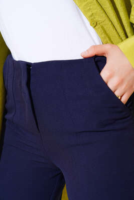 Çift Cepli Kumaş Pantolon Lacivert - Thumbnail