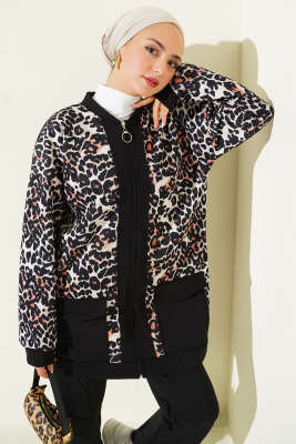 Çift Cepli Leopar Garnili İkili Takım Siyah - 700-1000 TL Ürünler