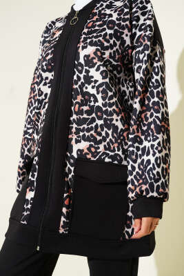 Çift Cepli Leopar Garnili İkili Takım Siyah - 700-1000 TL Ürünler