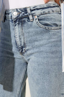 Çift Cepli Palazzo Kot Pantolon Açık Kar - 500-700 TL Ürünler