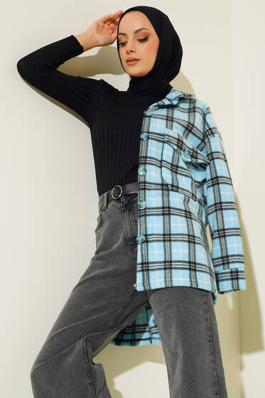 Çift Cepli Polar Gömlek Bebe Mavi - Gömlek