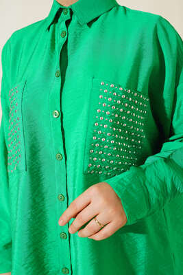 Çift Cepli Taşlı Gömlek Benetton - Thumbnail