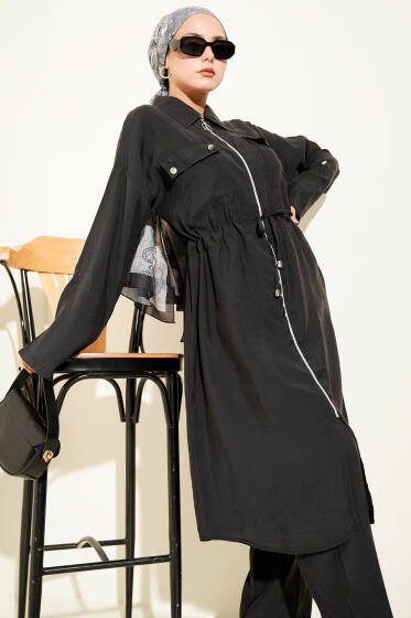 Çift Cepli Tensel İkili Takım Siyah - İkili Takım