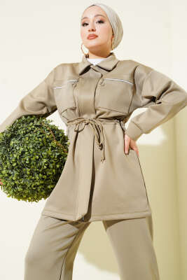 Çift Cepli Tünelli Scuba İkili Takım Çağla Yeşili - İkili Takım