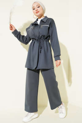 Çift Cepli Tünelli Scuba İkili Takım Füme - NESSİA