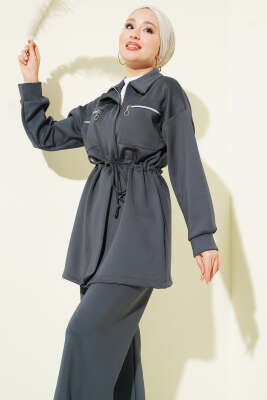 Çift Cepli Tünelli Scuba İkili Takım Füme - İkili Takım