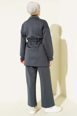 Çift Cepli Tünelli Scuba İkili Takım Füme - İkili Takım