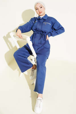 Çift Cepli Tünelli Scuba İkili Takım Lacivert - NESSİA