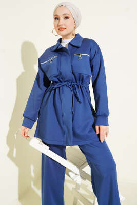 Çift Cepli Tünelli Scuba İkili Takım Lacivert - İkili Takım