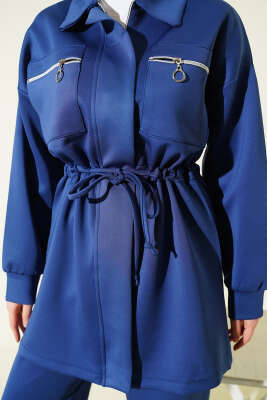 Çift Cepli Tünelli Scuba İkili Takım Lacivert - İkili Takım