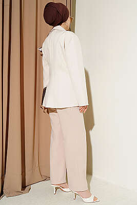 Çift Düğmeli Basic Blazer Ceket Bej - Ceket