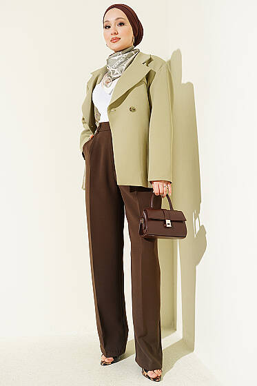 Çift Düğmeli Basic Blazer Ceket Çağla Yeşili - 700-1000 TL Ürünler