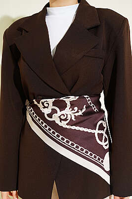 Çift Düğmeli Basic Blazer Ceket Kahve - Ceket