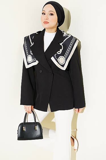 Çift Düğmeli Basic Blazer Ceket Siyah - 700-1000 TL Ürünler