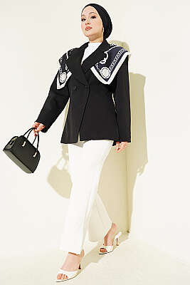 Çift Düğmeli Basic Blazer Ceket Siyah - 700-1000 TL Ürünler