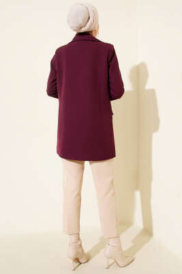 Çift Düğmeli Blazer Ceket Mor - Ceket