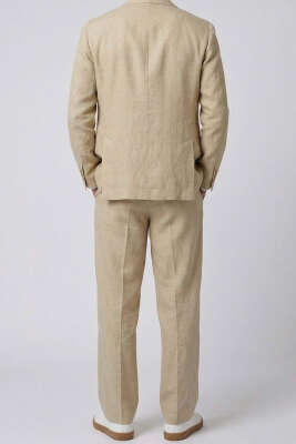 Çift Düğmeli Bol Erkek Pantolon Taba - Erkek Pantolon