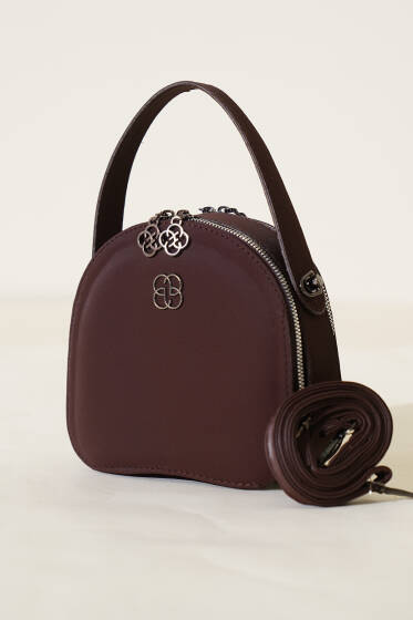 Çift Fermuarlı Oval Çanta Acı Kahve - Kol Çantası