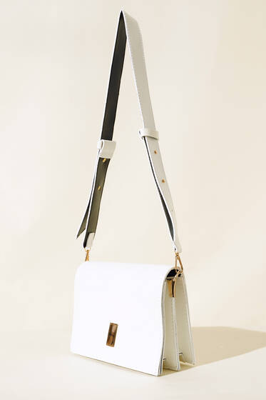 Çift Gözlü Askılı Çanta Beyaz - Kol Çantası