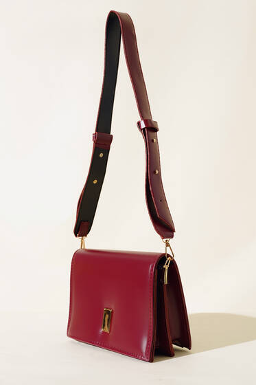 Çift Gözlü Askılı Çanta Bordo - Kol Çantası