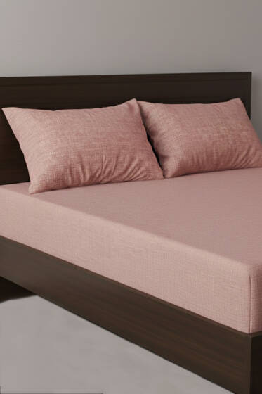 Çift Kişilik Çarşaf Takımı Pudra - Nevresim Takım