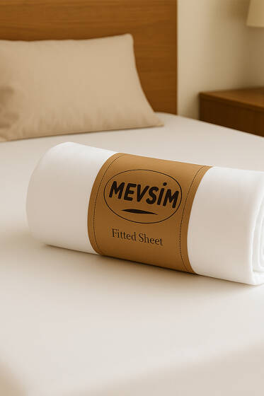 Çift Kişilik Lastikli Penye Çarşaf Beyaz - Yatak Örtüsü