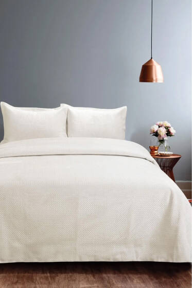 Çift Kişilik Yatak Örtüsü Ekru - Yatak Örtüsü