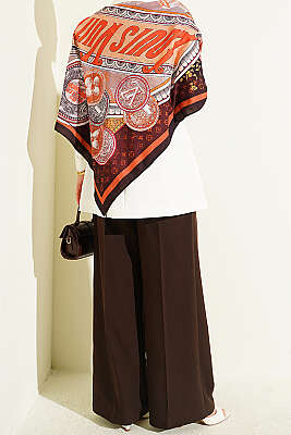 Çift Pileli Düğmeli Kumaş Pantolon Kahve - Pantolon