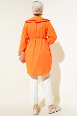 Çift Yaka İp Kuşaklı Gömlek Oranj - Yılın Fırsatı