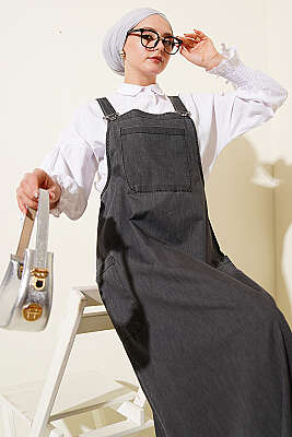 Çift Yan Cepli Kot Slopet Füme - Tulum & Slopet