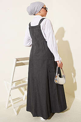 Çift Yan Cepli Kot Slopet Füme - Tulum & Slopet