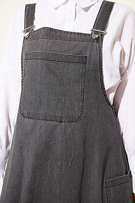 Çift Yan Cepli Kot Slopet Füme - Tulum & Slopet