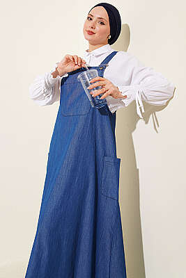 Çift Yan Cepli Kot Slopet Mavi - Tulum & Slopet